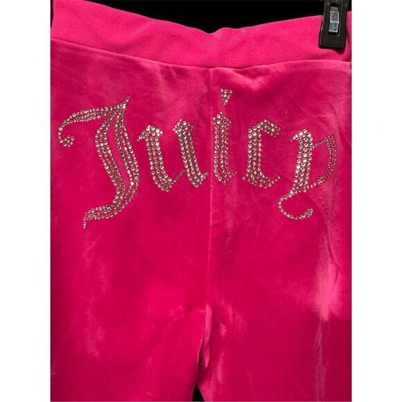 New Juicy Couture OG Big Bling Velour Track Pants L Free Love - Picture 3 of 7